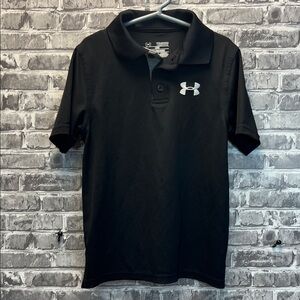 Under Armourโ Boy's Black Polo Shirt